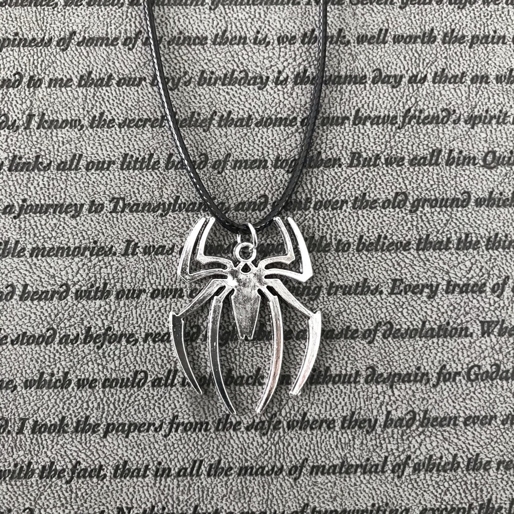 Silver Spider Hippie Boho Pendant Necklace